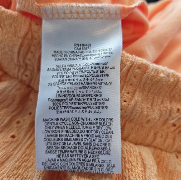 BCBGeneration Womens Beach Days Shorts Sz L Bright Orange Elastic Tie Waist - Picture 9 of 9